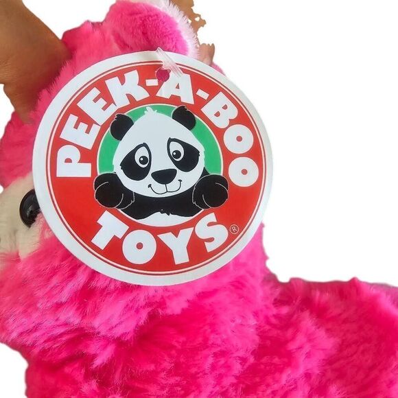 Peek A boo toys pink plush llama unicorn - Picture 6 of 6